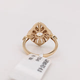 Vintage Inspired Ring Semi Mount w Diamonds in Solid 14K Gold | Round 6mm Brilliant Cut | Milgrain | Custom Gemstone Jewelry | Stone Setting