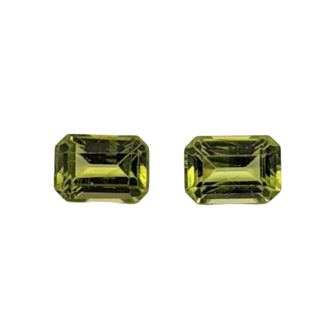 Natural Arizonian Peridot | Emerald Shape | 7x5mm | Gemstone | August Birthstone |Jewelry Center Stone | Certified