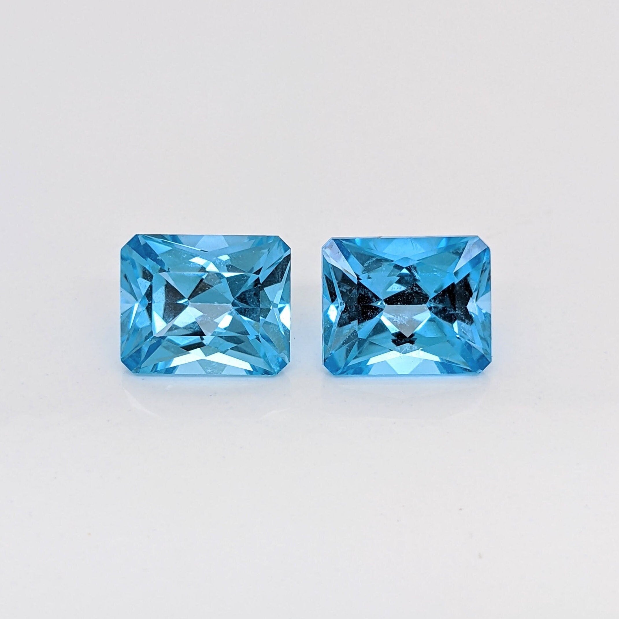 Swiss Blue Topaz Natural Loose Gemstone | Radiant Cut | 12x10mm 11x9mm 9x7mm | December Birthstone | Center Stone | Blue Gem | Certified