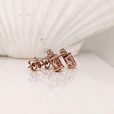 Stud Earrings-Pink Morganite and Diamond Earring Studs in Solid 14K Rose Gold | Oval 7x5mm | Pink Gemstone Studs | Daily Wear | Cor de Rosa |Ready to Ship - NNJGemstones