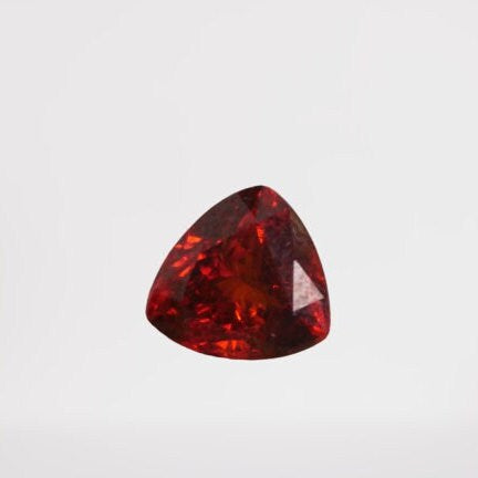 Gemstones-Vivid Slightly Reddish Orange Spessartine Garnet | Trillion 8x7x5mm | January Birthstone | 2 Carats | Untreated | Red Jewelry Center Stone - NNJGemstones