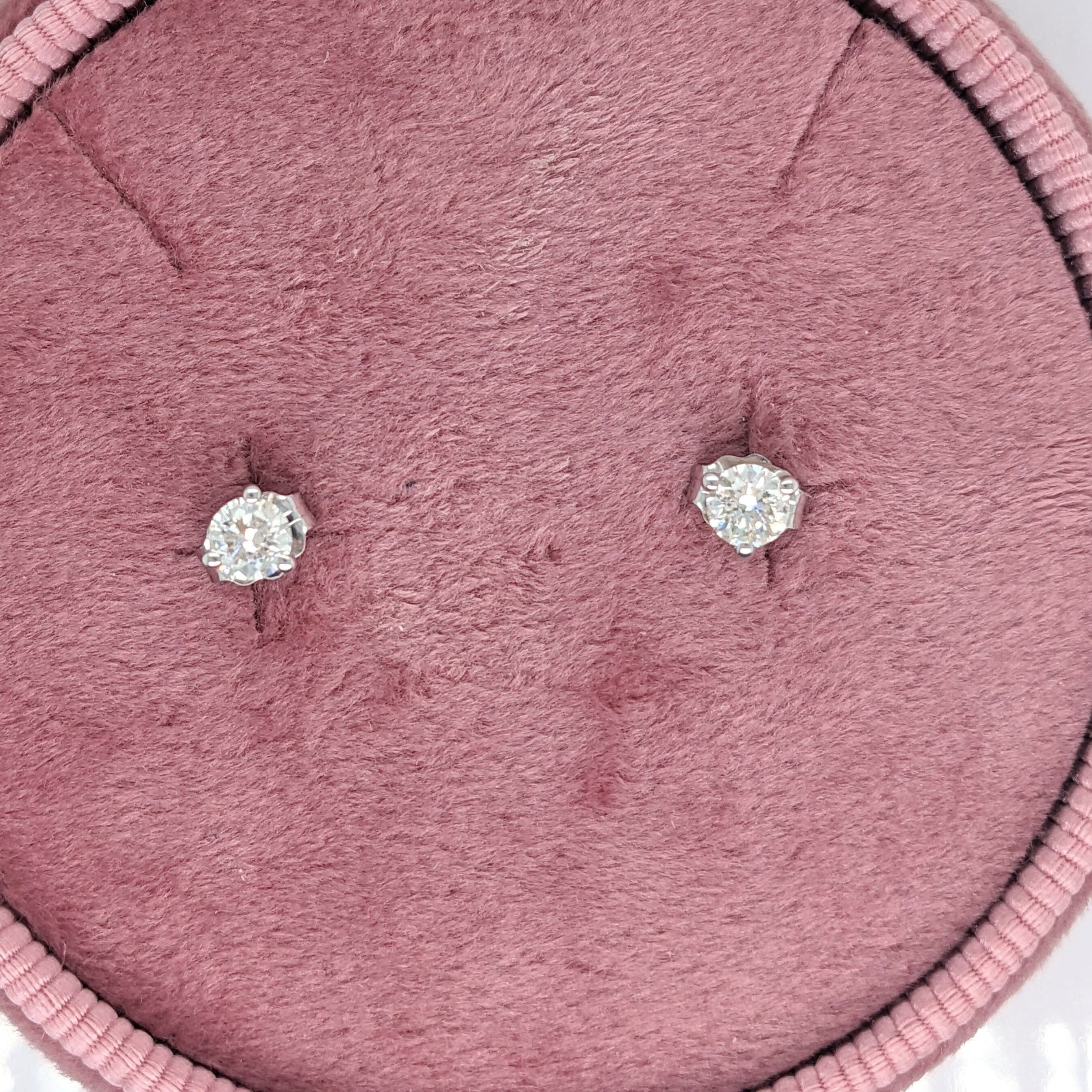 Natural Diamond Studs | Solid 14k Gold | Pushback | 1 Carat, .75ct, Half Carat, .5ct, .25ct, Quarter Carat | Martini Solitaire Earrings