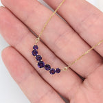 Pendants-Natural Amethyst Necklace in Solid 14K Yellow, White and Rose Gold | Gemstone Necklace | February Birthstone | Attached Chain | Natural Gem - NNJGemstones