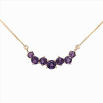 Pendants-Natural Amethyst Necklace in Solid 14K Yellow, White and Rose Gold | Gemstone Necklace | February Birthstone | Attached Chain | Natural Gem - NNJGemstones
