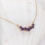 Pendants-Natural Amethyst Necklace in Solid 14K Yellow, White and Rose Gold | Gemstone Necklace | February Birthstone | Attached Chain | Natural Gem - NNJGemstones