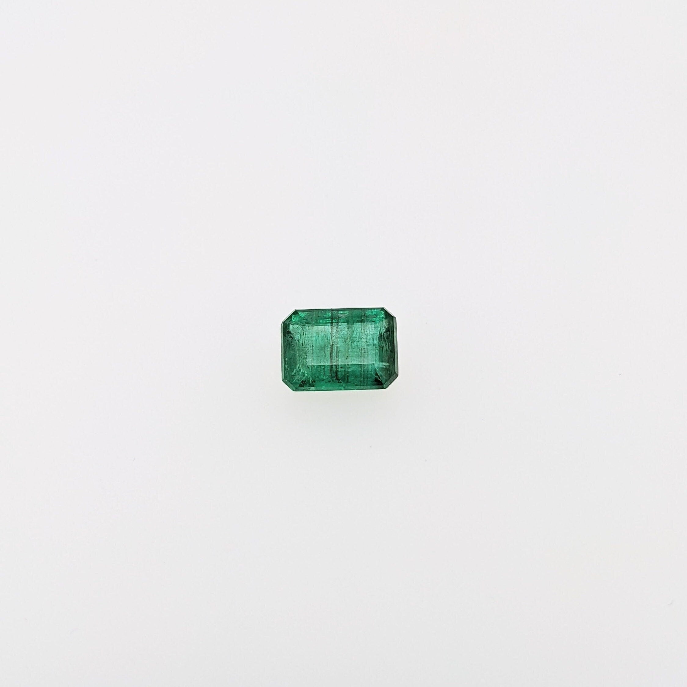 Zambian Emerald Loose Gemstones | Emerald Cut 8x6mm | May Birthstone | AAA Natural Earth Mined | Green Center Stone | Semi Mount | One Carat