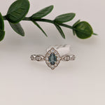 Vintage Style Natural Color Changing Alexandrite Ring in Solid 14K White Gold w Natural Diamond Accents | Oval 5x3mm | June Birthstone