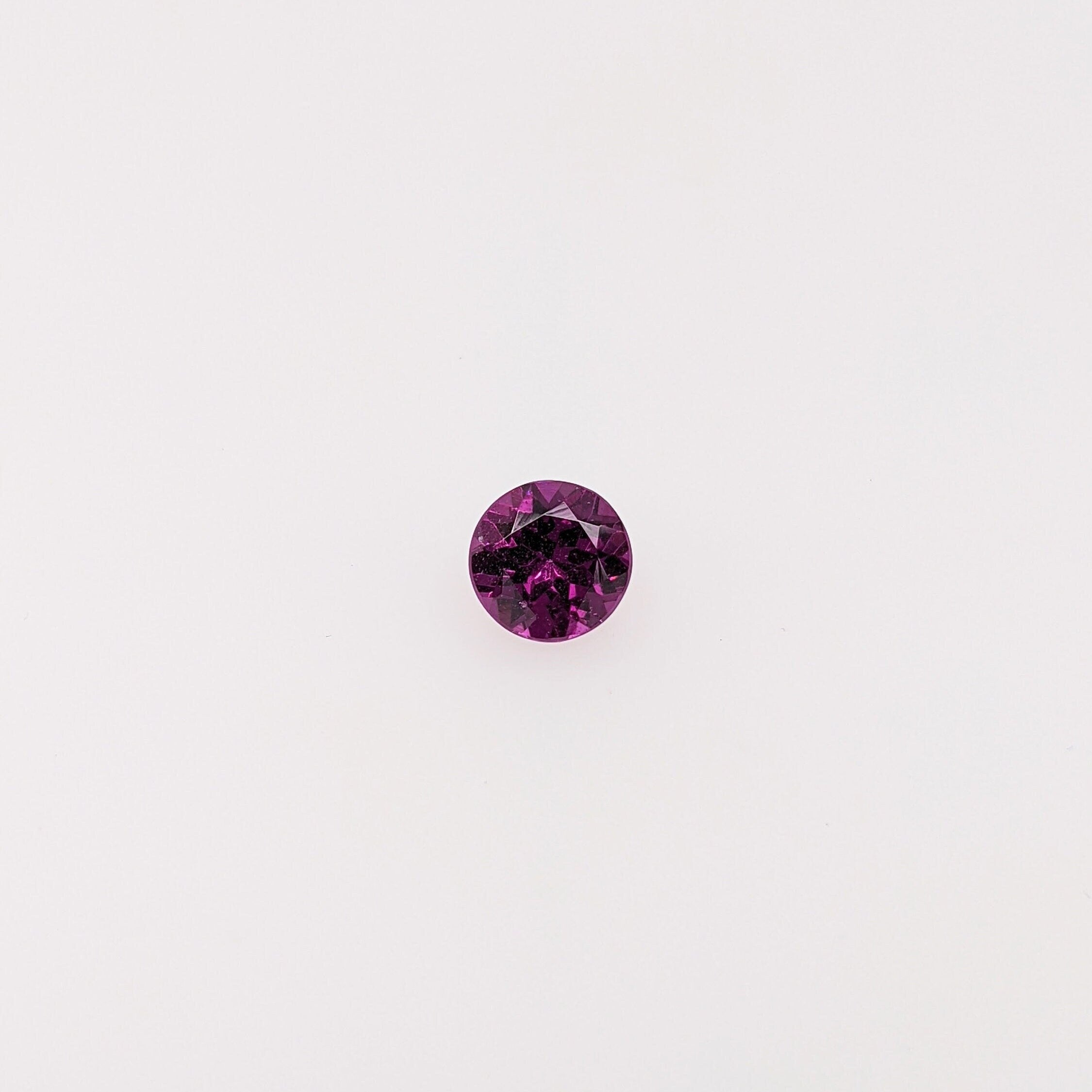 Natural and Untreated Purple Garnet Loose Gemstone | Round 7mm | January Birthstone | Jewelry Center Stone | Single or Pair | Semi Mount