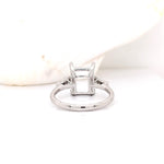 Elegant Ring Semi Mount in 14K Solid Gold w Baguette Diamond Accents | Milgrain Detail | Emerald Cut Prong Setting | Custom Sizes