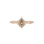 Dainty Ring Semi Mount w Natural Diamond Accents in 14K Solid Gold | Pear Shape Prong Setting | Custom Sizes | Engagement Ring Semi Mount
