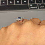 Unique Starburst Halo Design w Natural Baguette and Round Diamonds | Ring Semi Mount in 14K Solid Gold | Round Prong Setting | Custom Sizes
