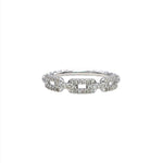 Interlocking Paperclip Chain Link Diamond Band in 14K Gold | Stackable Band | Braided Twist Rope Ring | Wedding Band | Daily Wear | Sizable