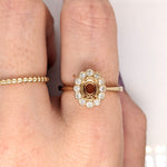 Oval Ring Semi Mount in Solid 14k White, Yellow or Rose Gold w Round Diamond Accents and Milgrain Details | Oval | Custom Sizes | Setting