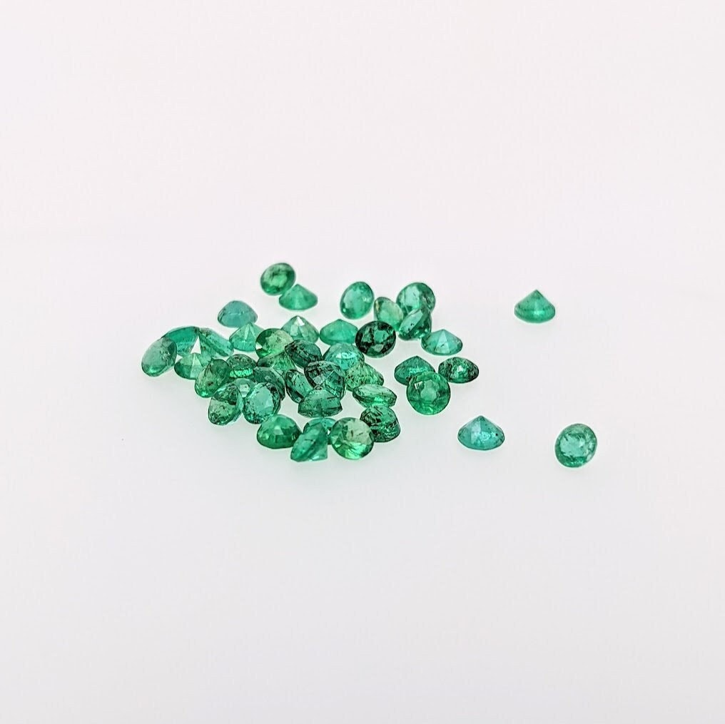 Loose Emerald Melee | Natural Diamond Cut Round Gemstone Accents | Bench Jewelry Repair | 1.6 1.7 1.8 1.9 2.0 2.1 2.2 2.3 2.6 2.75 3.1mm