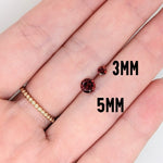Natural and Untreated Red Garnet Loose Gemstones | Round 3mm 4mm 5mm | January Birthstone | Jewelry Center Stone | Single Pair | Semi Mount
