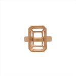 Matte Gold Bezel Set Ring Mount in Solid 18k Gold | Emerald Cut | Solitaire Setting | Custom Sizes | Customizable