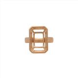 Matte Gold Bezel Set Ring Mount in Solid 18k Gold | Emerald Cut | Solitaire Setting | Custom Sizes | Customizable