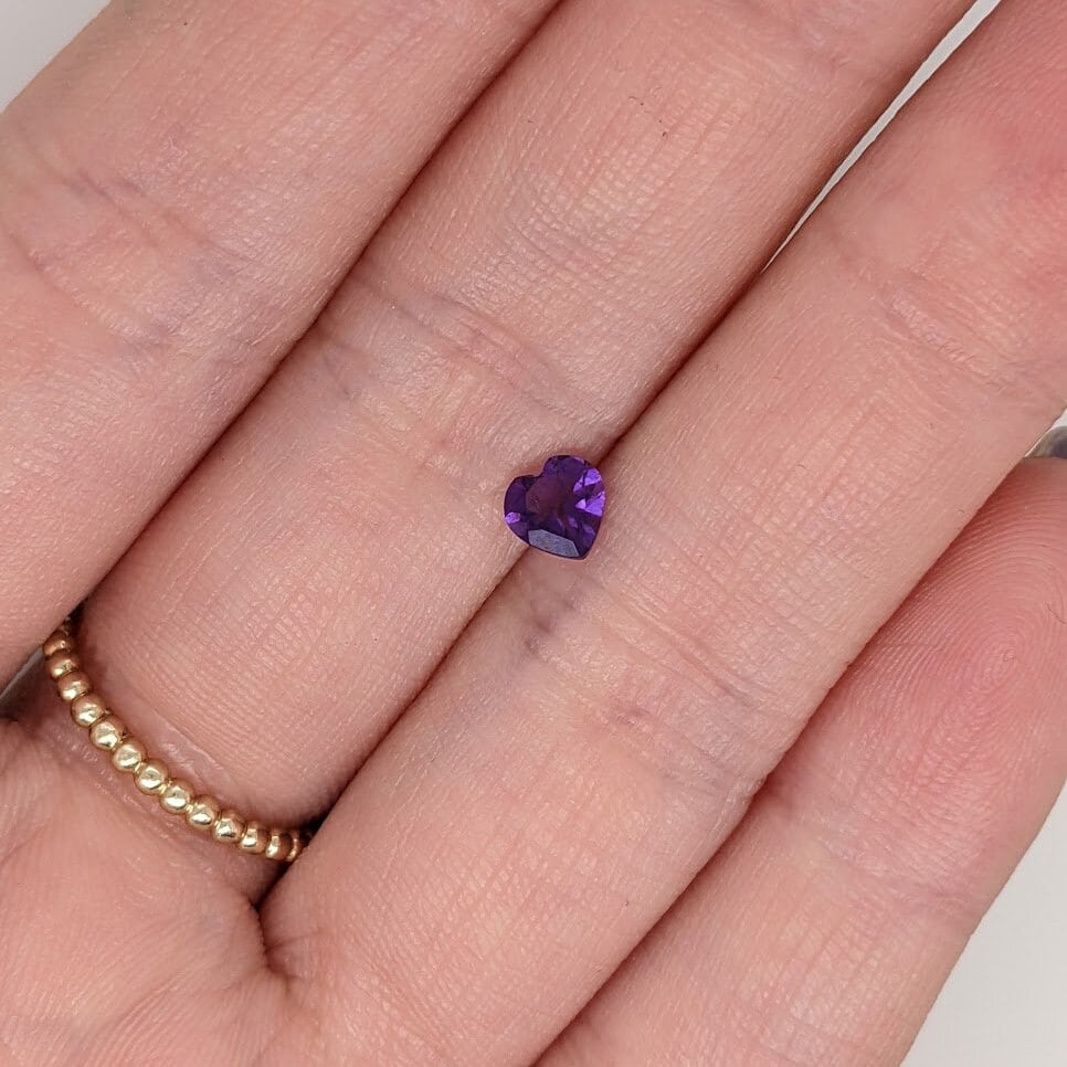 Natural Zambian Amethyst Loose Gemstone | Heart Shape 5mm | February Birthstone | Purple | Jewelry Center Stone | Certified | Single or Pair