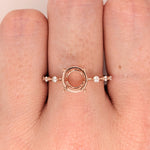 Minimalist Ring Semi Mount in Solid 14k Gold w Natural Diamond Accents | Round Cut | Custom Sizes | Customizable