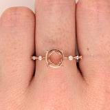 Minimalist Ring Semi Mount in Solid 14k Gold w Natural Diamond Accents | Round Cut | Custom Sizes | Customizable