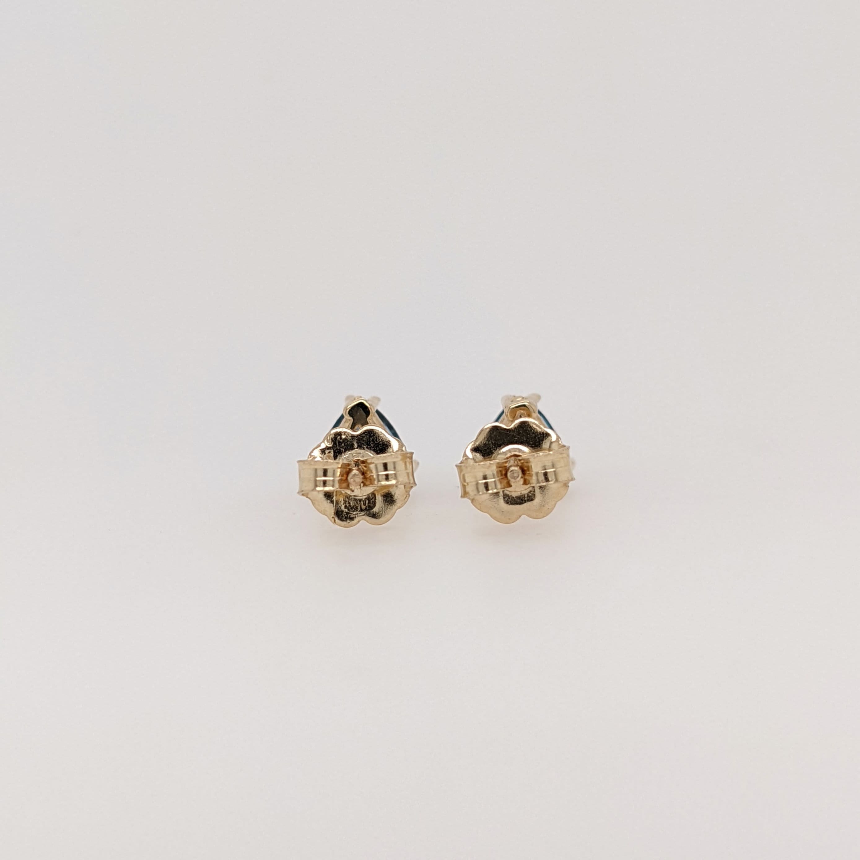 London Blue Topaz Studs in 14k Solid White, Yellow or Rose Gold | Trillion 5mm Solitaire Earrings | December Birthstone | Gemstone Earrings