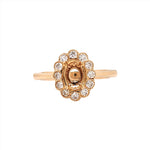 Oval Ring Semi Mount in Solid 14k White, Yellow or Rose Gold w Round Diamond Accents and Milgrain Details | Oval | Custom Sizes | Setting