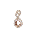 Infinity Loop Design Pendant Semi-Mount in Solid 14k Gold | Pear Shape Prong Setting | All Natural Diamond Accents | Dainty | Customizable