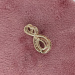 Infinity Loop Design Pendant Semi-Mount in Solid 14k Gold | Pear Shape Prong Setting | All Natural Diamond Accents | Dainty | Customizable