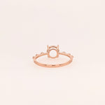 Minimalist Ring Semi Mount in Solid 14k Gold w Natural Diamond Accents | Round Cut | Custom Sizes | Customizable