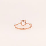 Minimalist Ring Semi Mount in Solid 14k Gold w Natural Diamond Accents | Round Cut | Custom Sizes | Customizable