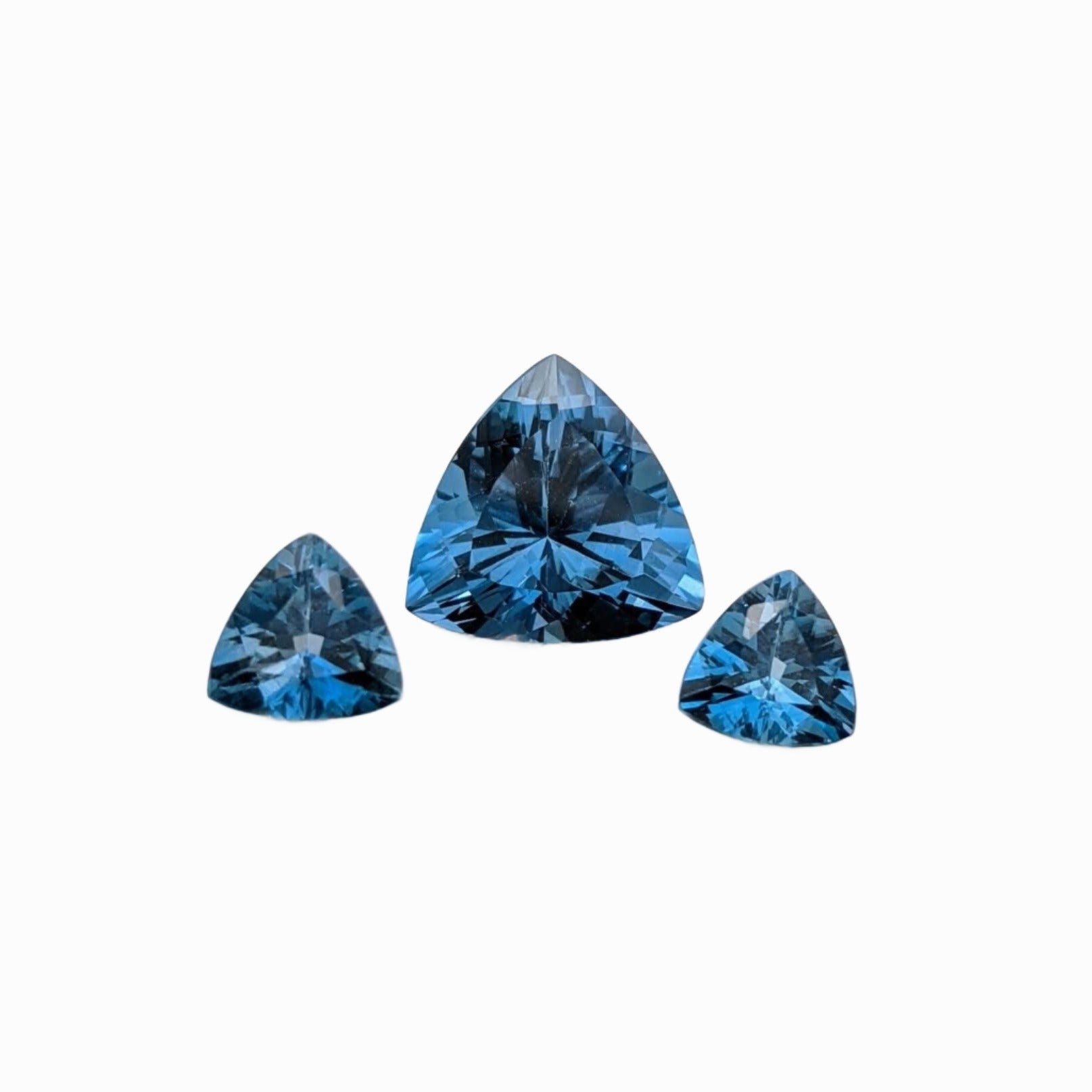 Gemstones-Certified London Blue Topaz Loose Gemstone | Trillion Shape 5mm 6mm 7mm 8mm 9mm 10mm 11mm | December Birthstone | Blue Gem | Stone Setting - NNJGemstones
