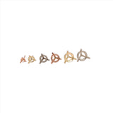 Martini Round Earring Settings for Studs Solid in 14k Gold Mounting | 3mm 4mm 5mm 6mm 7mm 8mm | Screw backs Push Backs | Solitaire Findings