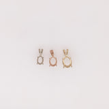 Oval Pendant Setting in 14k solid gold | Mounting, Charm, Slide | 6x4 7x5 8x6 9x7 10x8 | With bail | Solitaire Findings | 4 Prongs