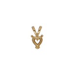 Minimalist Heart Shape Pendant Setting, Finding, Basket, Prongs, Mount in 14K Gold | 5mm | Solitaire Necklace | Daily Wear | Made In America