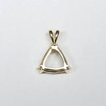 14K Solid Gold Trillion Pendant Setting, Finding, Basket, Prongs | 4mm 5mm 6mm 7mm 8mm 9mm 10mm 11mm | Solitaire Necklace | Made In America