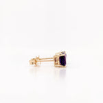 Square Cushion Princess Cut Earring Studs, Findings, Baskets, Prongs in 14K Solid Gold | 4mm 5mm 6mm 7mm 8mm 9mm | Solitaire Studs | America