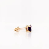 Square Cushion Princess Cut Earring Studs, Findings, Baskets, Prongs in 14K Solid Gold | 4mm 5mm 6mm 7mm 8mm 9mm | Solitaire Studs | America