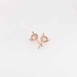Martini Round Earring Settings for Studs Solid in 14k Gold Mounting | 3mm 4mm 5mm 6mm 7mm 8mm | Screw backs Push Backs | Solitaire Findings