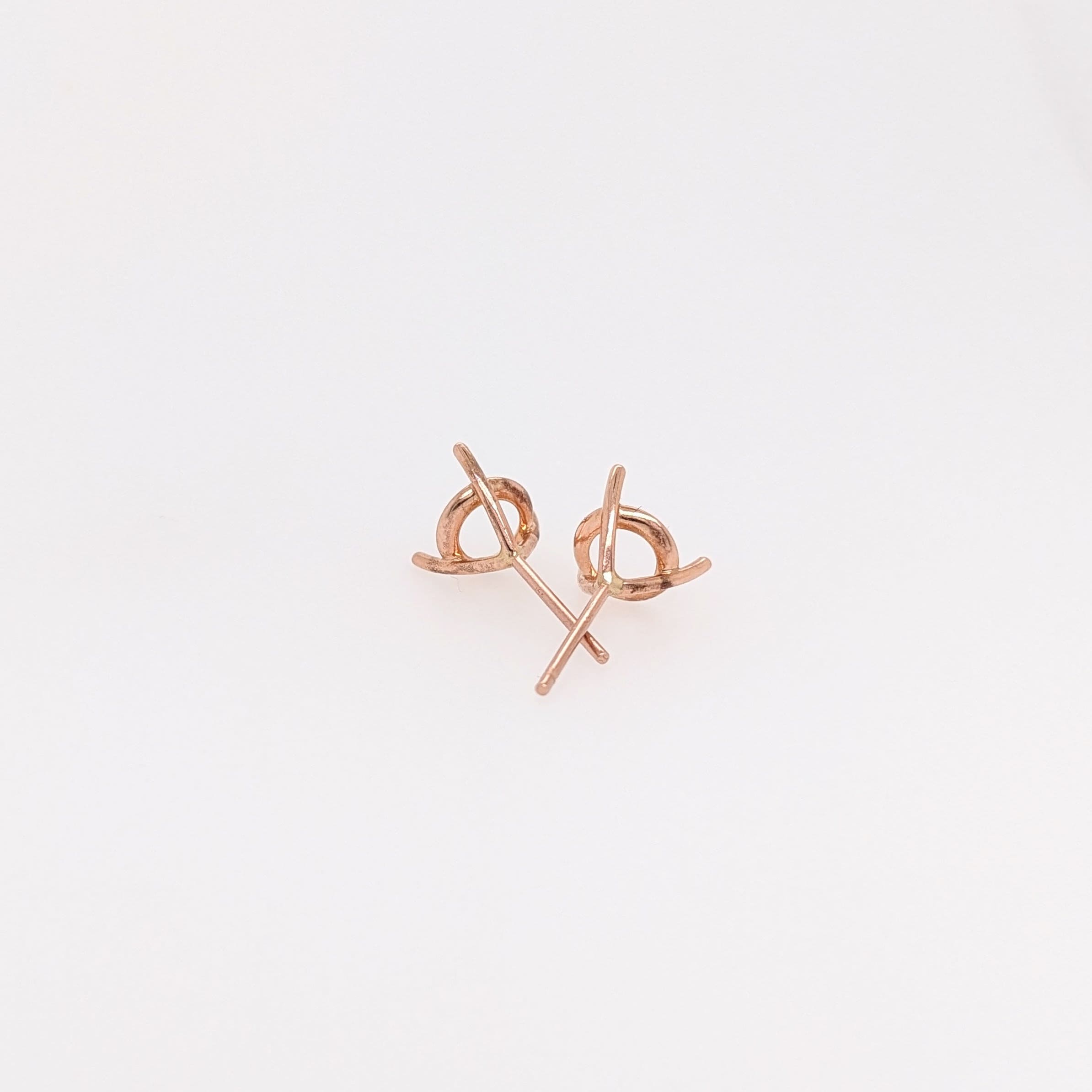 Martini Round Earring Settings for Studs Solid in 14k Gold Mounting | 3mm 4mm 5mm 6mm 7mm 8mm | Screw backs Push Backs | Solitaire Findings