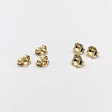 Trillion Earring Settings for Studs Solid 14k Gold Mounting | 4mm 5mm 6mm 7mm | Screw / Push Backs | Solitaire Findings | 3 Prong (Double)