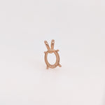 Oval Pendant Setting in 14k solid gold | Mounting, Charm, Slide | 6x4 7x5 8x6 9x7 10x8 | With bail | Solitaire Findings | 4 Prongs