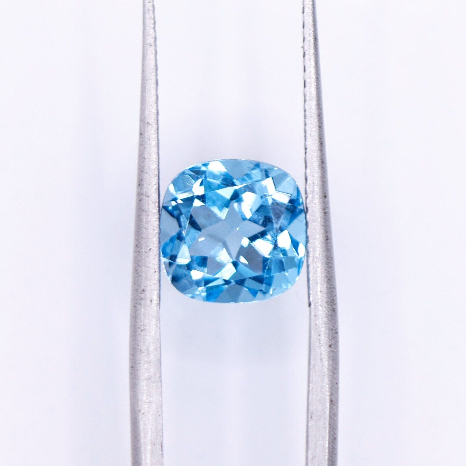 Gemstones-Swiss Blue Topaz Natural Gemstone ||| Cushion Cut| 5, 6, 8mm || December Birthstone || Swiss Topaz || Loose Gemstone || Customize || - NNJGemstones