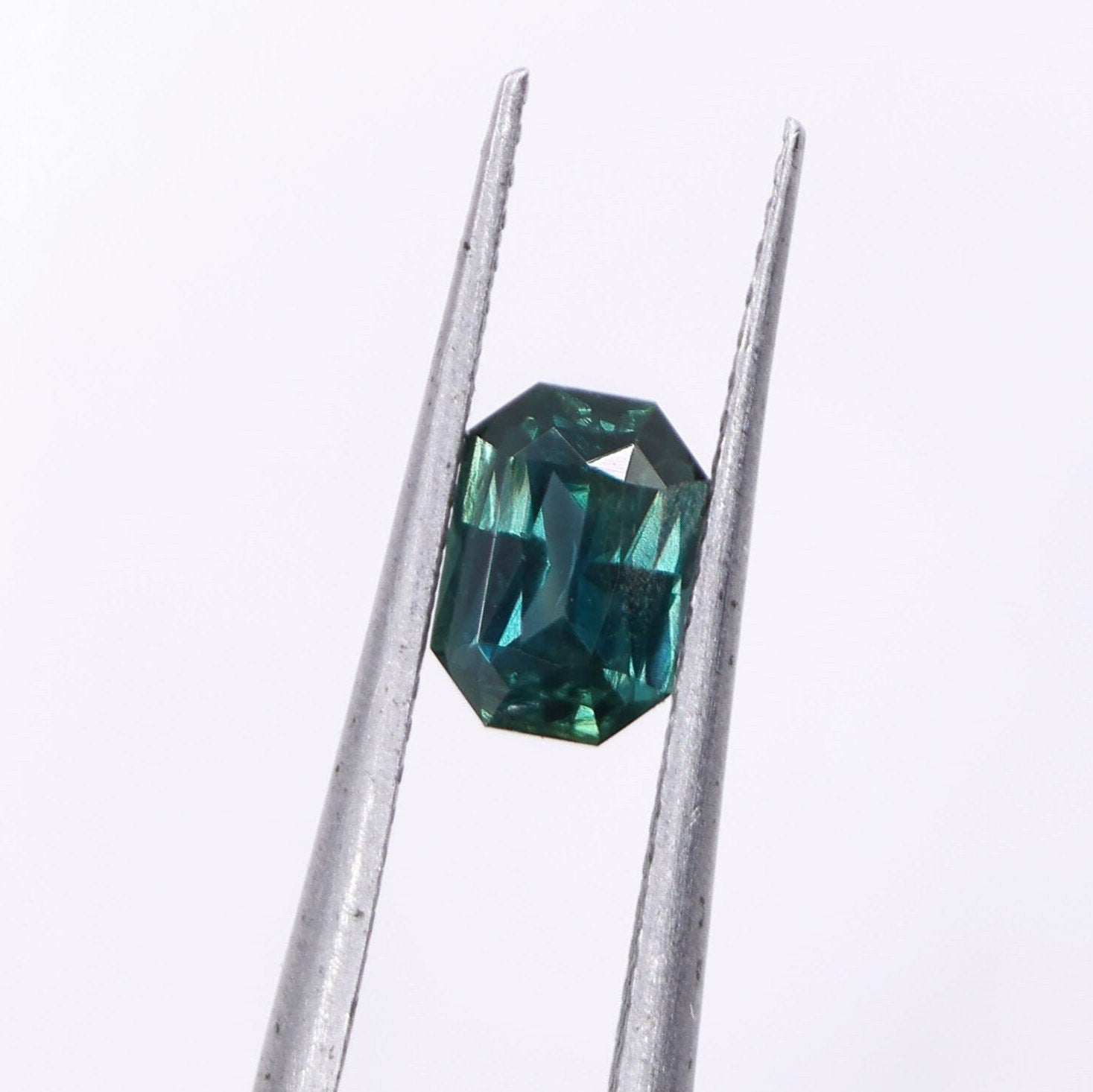 Gemstones-Peacock Sapphire Loose Gemstones | Heated Sapphires | Emerald Cut 7x5mm | September Birthstone | Jewelry Stone Setting | Teal Gemstone | - NNJGemstones