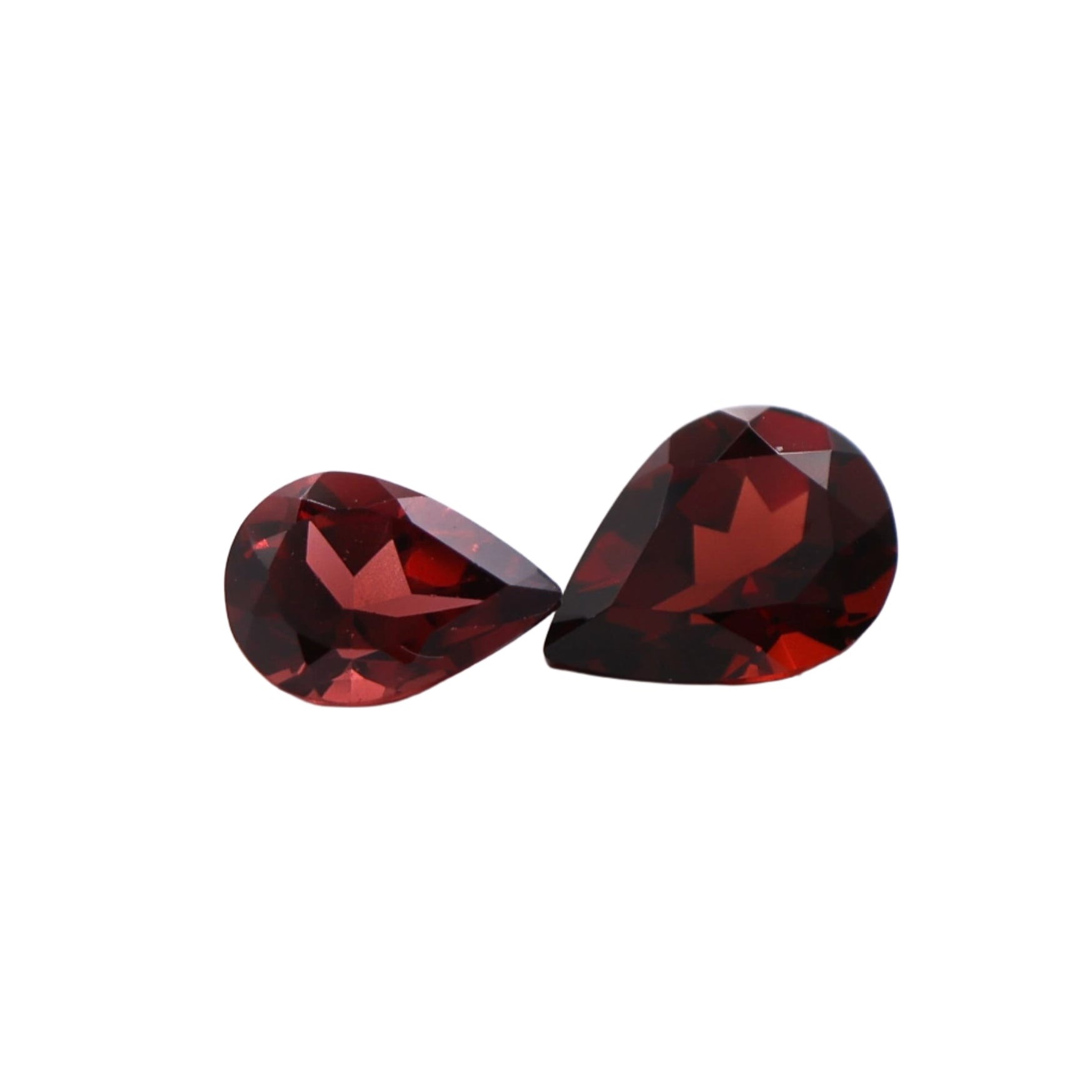 Gemstones-Natural and Untreated Red Garnet Loose Gemstones | Pear 6x4mm 7x5mm 8x6mm | January Birthstone | Customizable | Single or Pair | - NNJGemstones