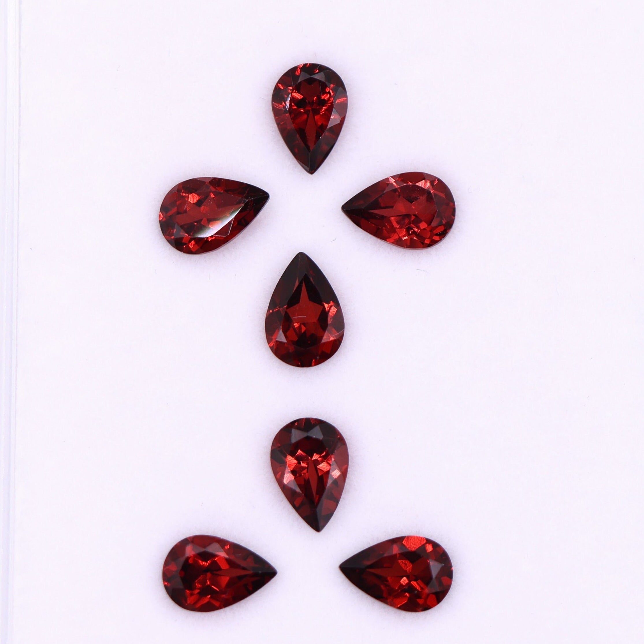 Gemstones-Natural and Untreated Red Garnet Loose Gemstones | Pear 6x4mm 7x5mm 8x6mm | January Birthstone | Customizable | Single or Pair | - NNJGemstones