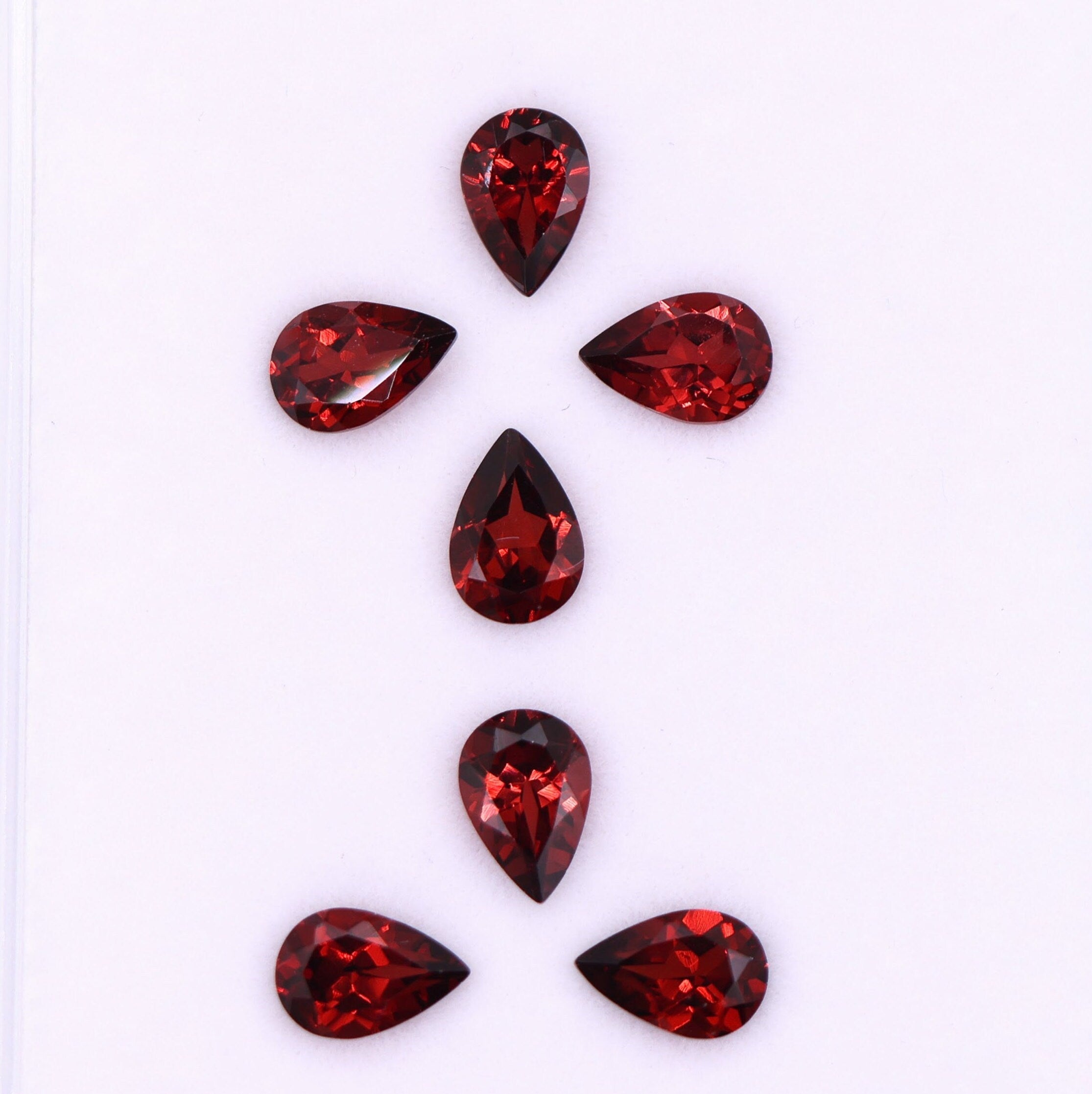 Gemstones-Natural and Untreated Red Garnet Loose Gemstones | Pear 6x4mm 7x5mm 8x6mm | January Birthstone | Customizable | Single or Pair | - NNJGemstones
