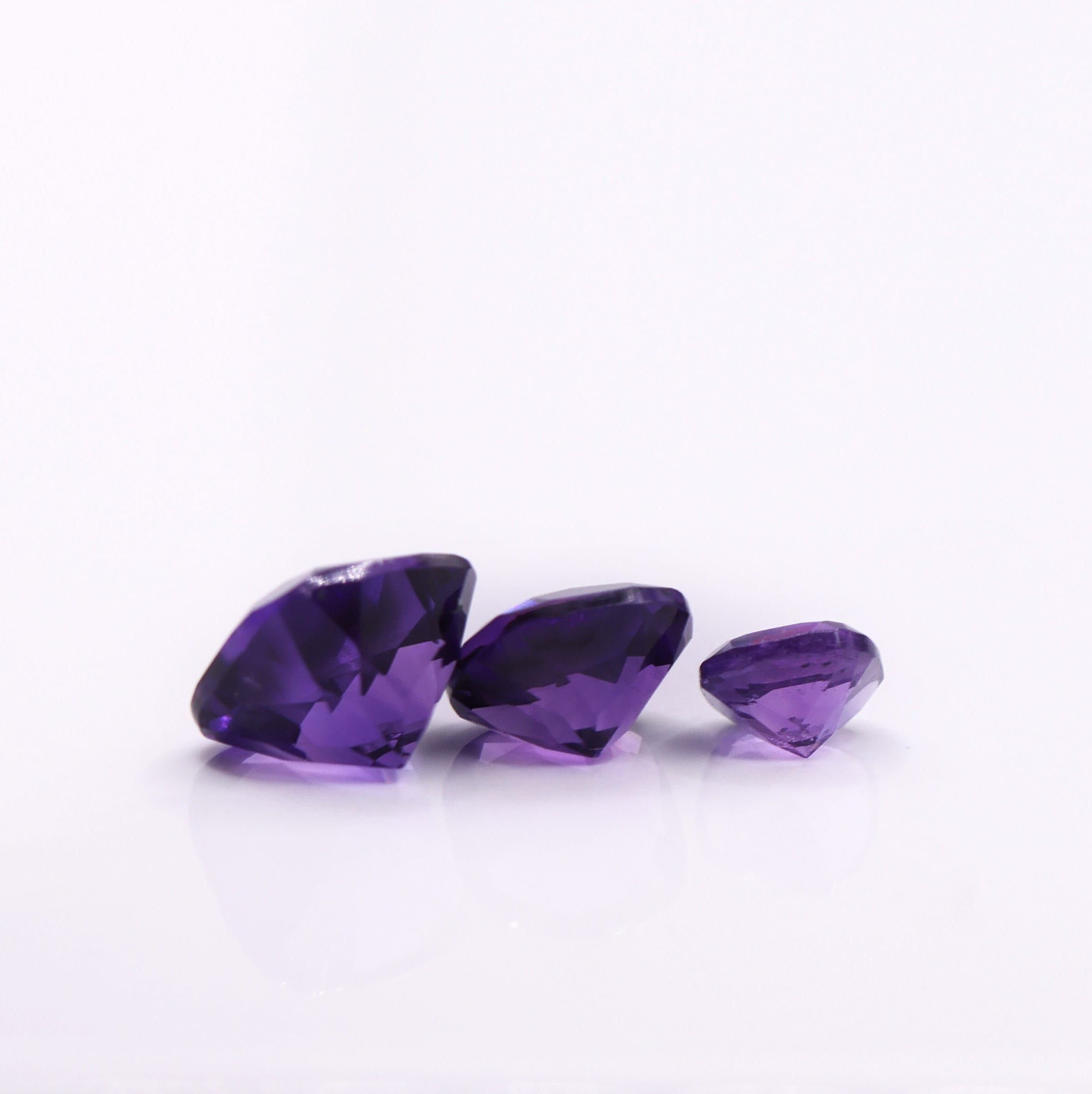Gemstones-Purple Amethyst Loose Gemstones || Cushion Cut 6mm 8mm 9mm || Zambian Amethyst || February Birthstone || Single or Pair || - NNJGemstones