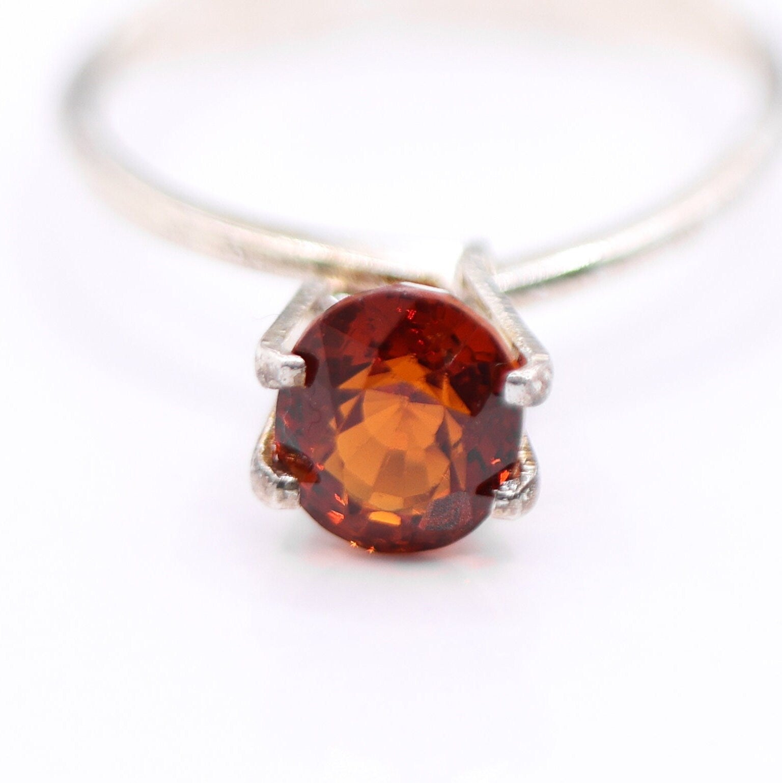 Gemstones-Deep Orange Spessartine Garnet | Oval 8x7mm| January Birthstone | Customizable | Untreated | Orange Jewelry Center Stone | - NNJGemstones