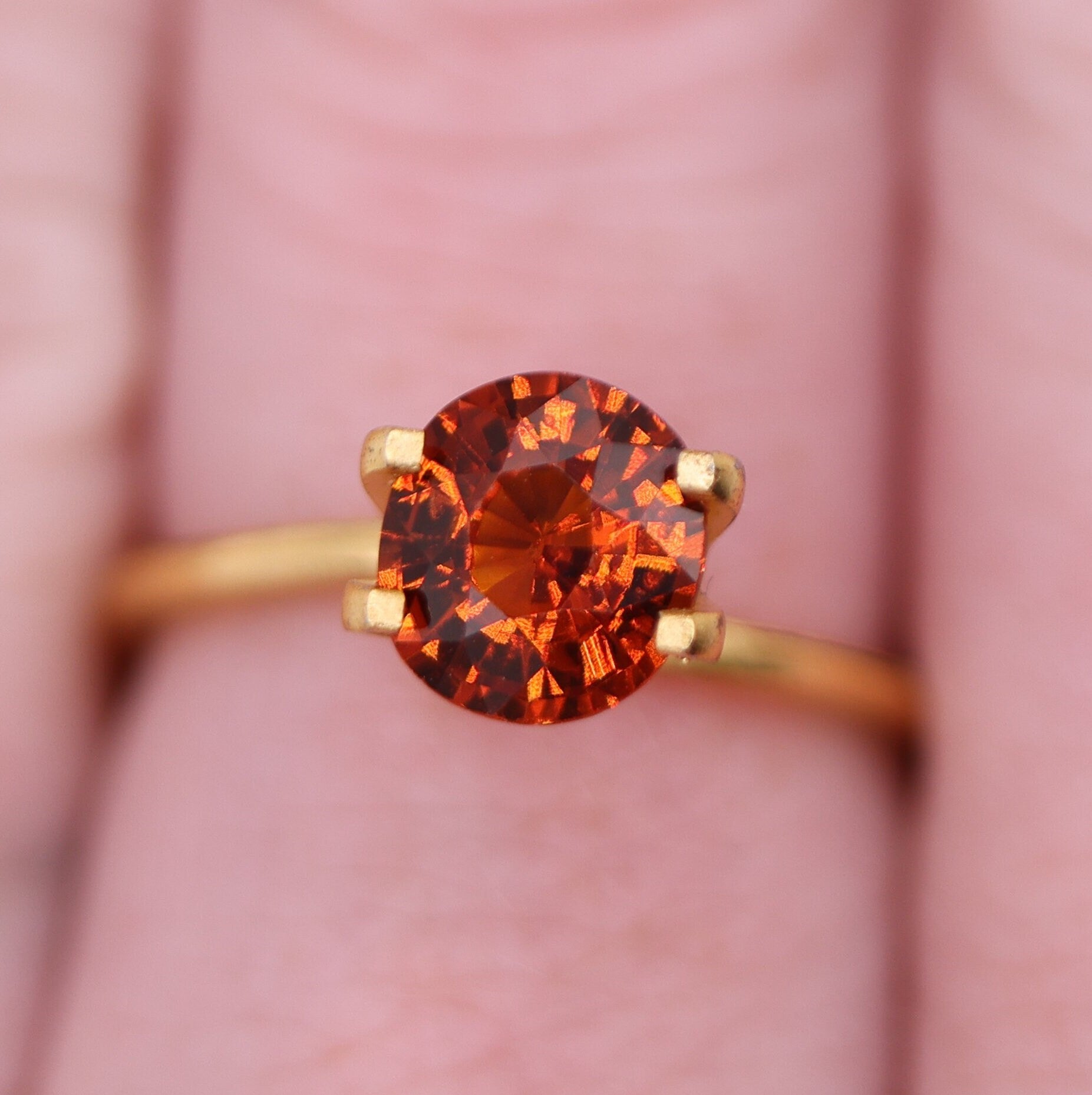 Gemstones-Vivid Orange Spessartine Garnet | Oval 8x7mm| January Birthstone | Customizable | Untreated | Orange Jewelry Center Stone | - NNJGemstones