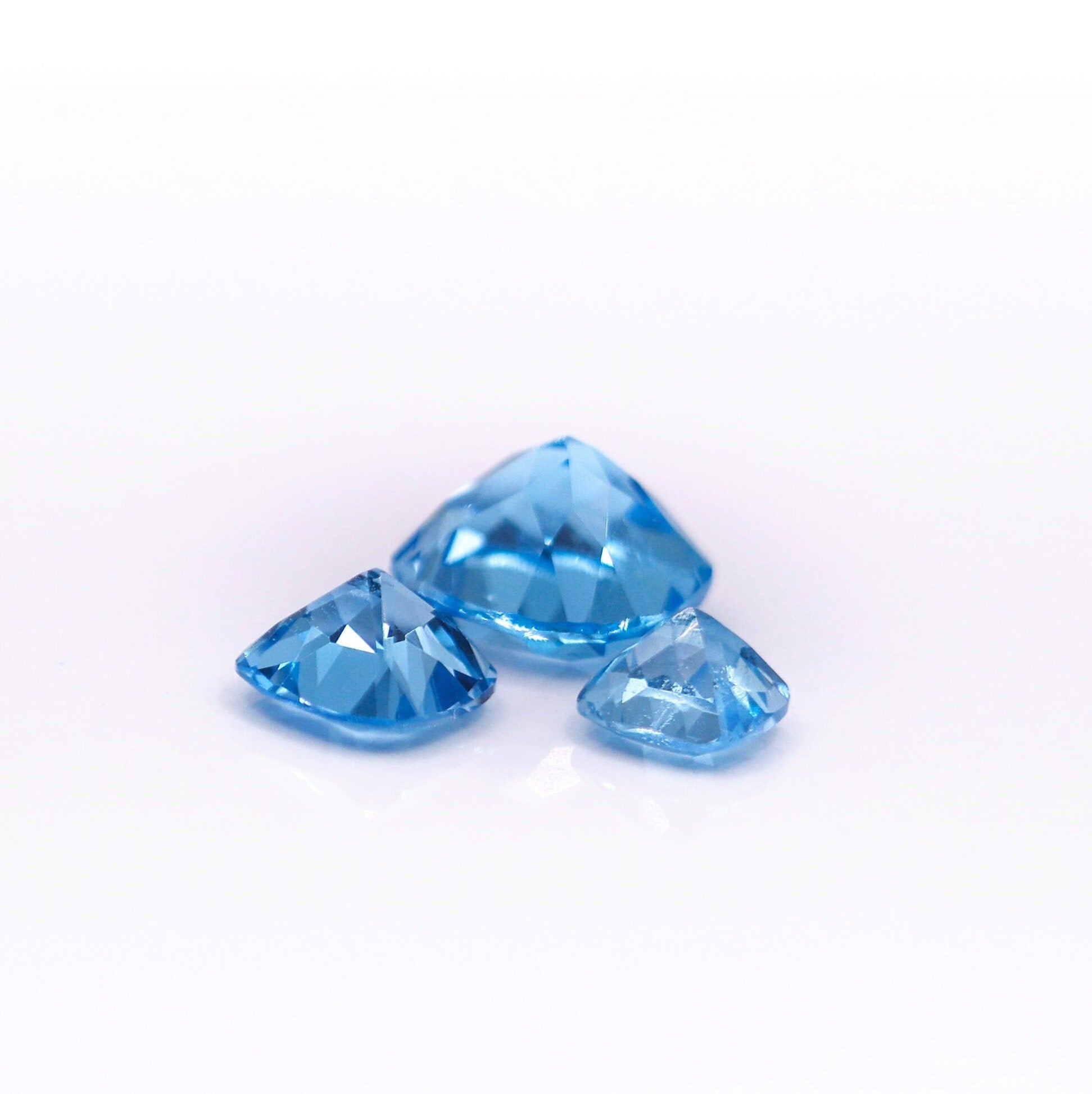 Gemstones-Swiss Blue Topaz Natural Gemstone ||| Cushion Cut| 5, 6, 8mm || December Birthstone || Swiss Topaz || Loose Gemstone || Customize || - NNJGemstones